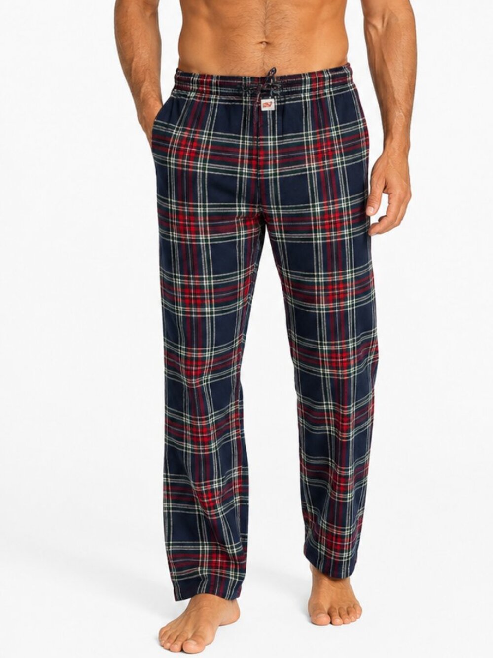 Vineyard Vines Men's Navy/Red Plaid Lounge Pajama Pants - Size Medium